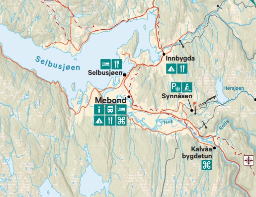 Infopunkt i Mebond i Selbu for Skarvan og Roltdalen nasjonalpark